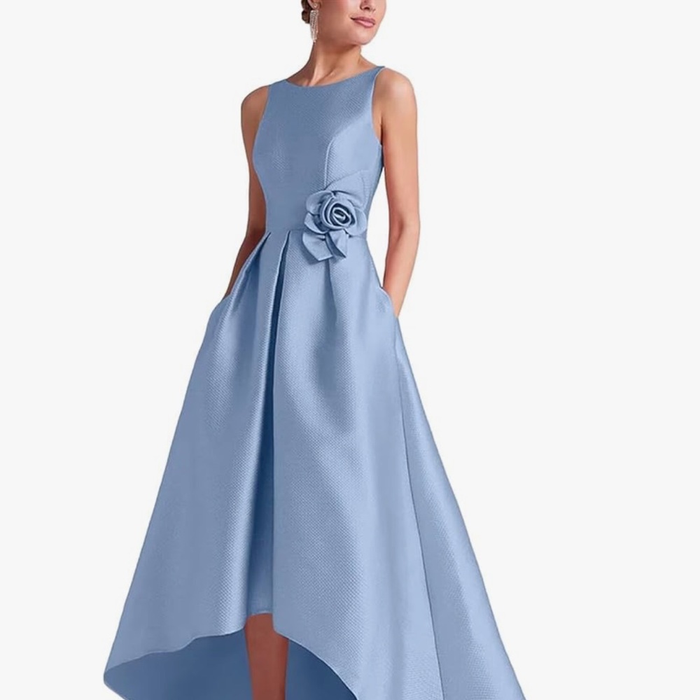 Amazon Women's Sky Blue High Low Dress